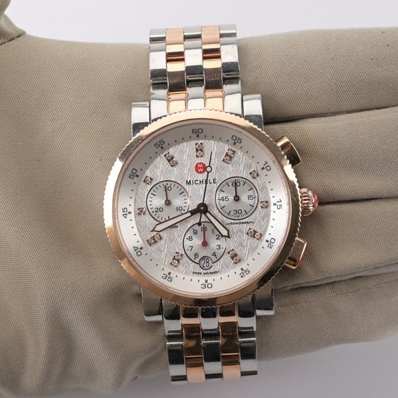 Michele Sport Sail Rose Gold Diamond Dial 38mm Ladies Watch main image 7
